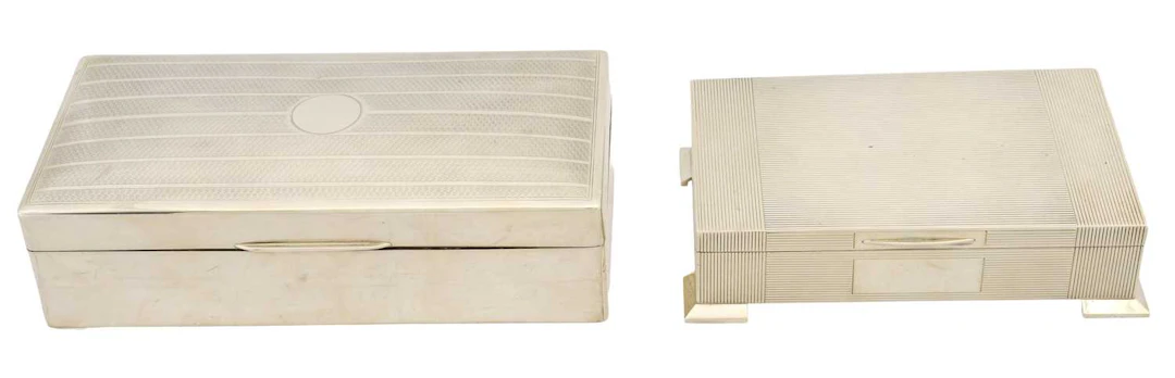 A George V Silver Cigarette-Box and a George VI Silver Cigarette-Box