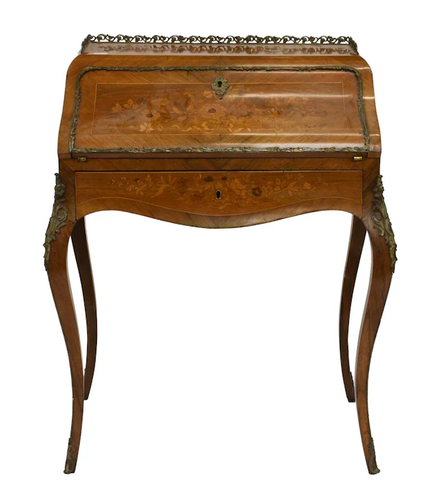A French Louis XV-Style Rosewood, Marquetry-Inlaid and Gilt-Metal-Mounted