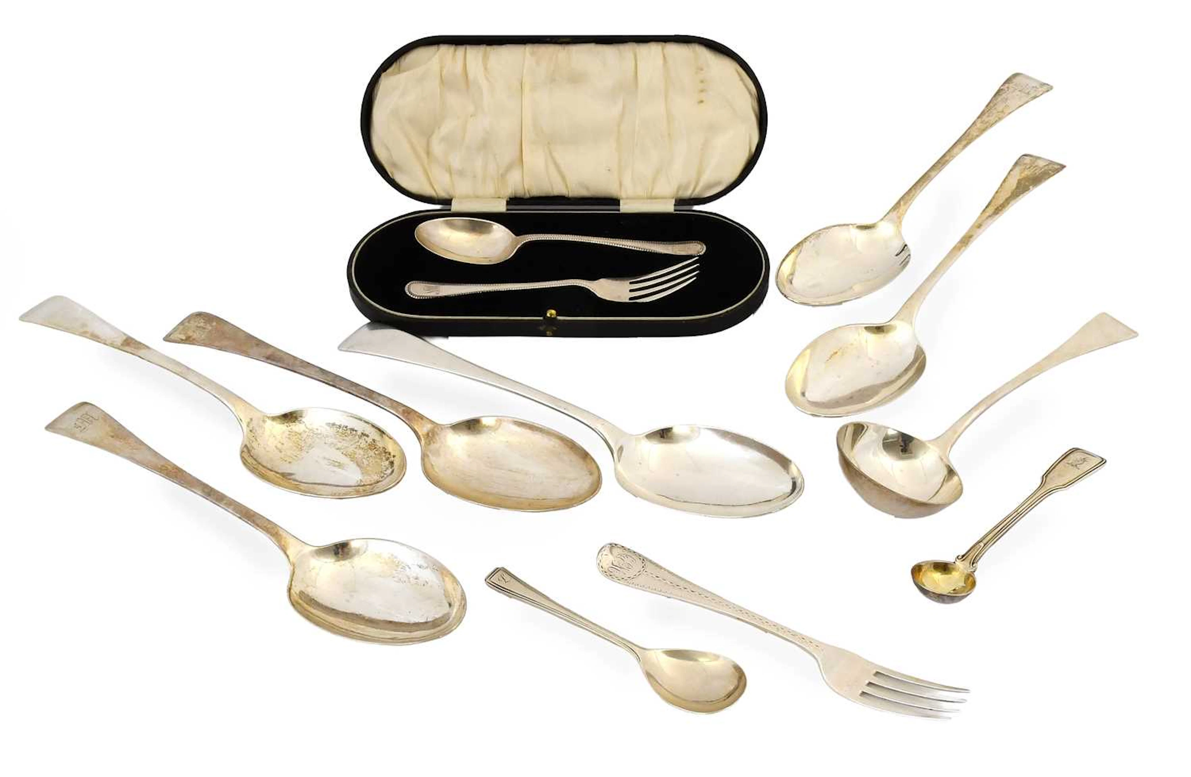 A Collection of Assorted Victorian and Later Silver Flatware