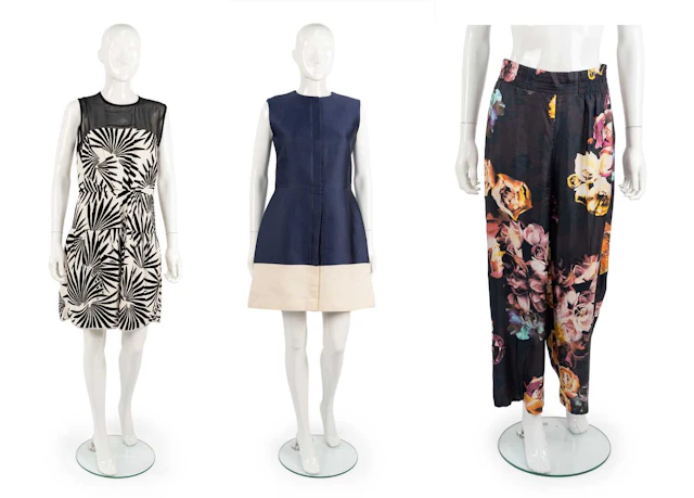 Diane Von Frustenberg Black and White Dress, Balenciaga Colour Block