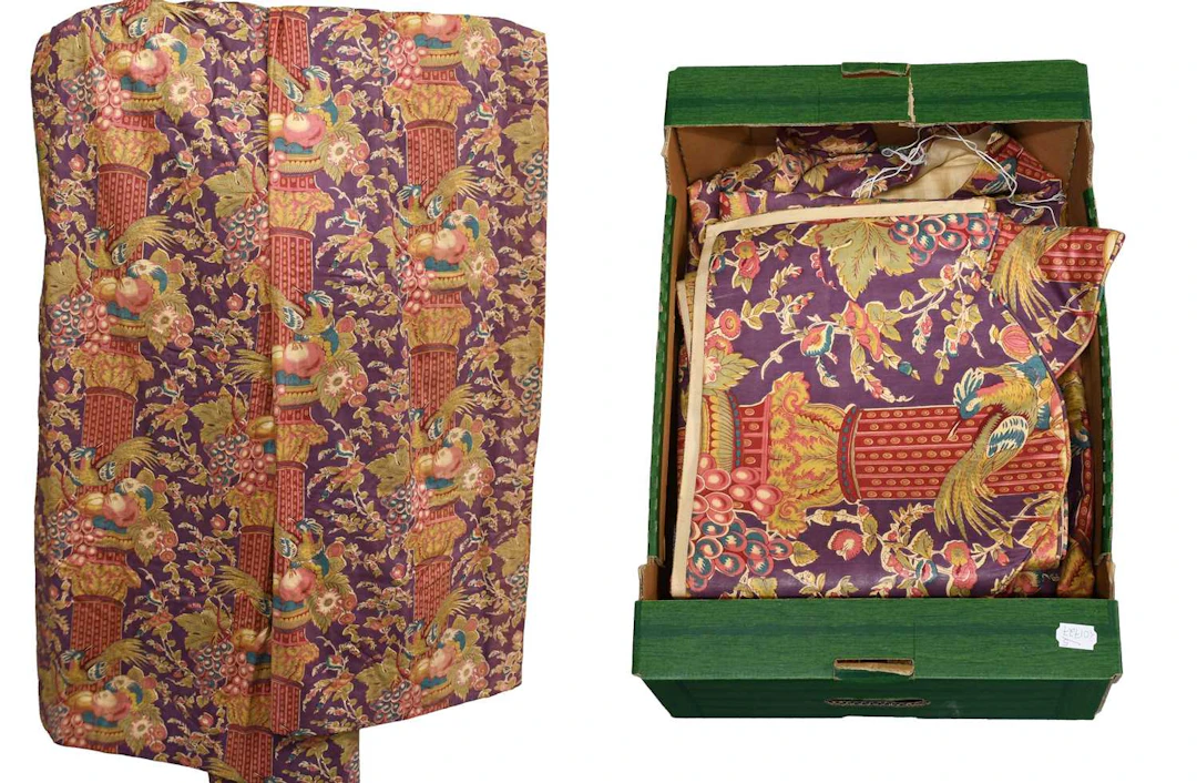 Two Pairs of Mid 20th Century Cotton Decorative Chintz Curtains