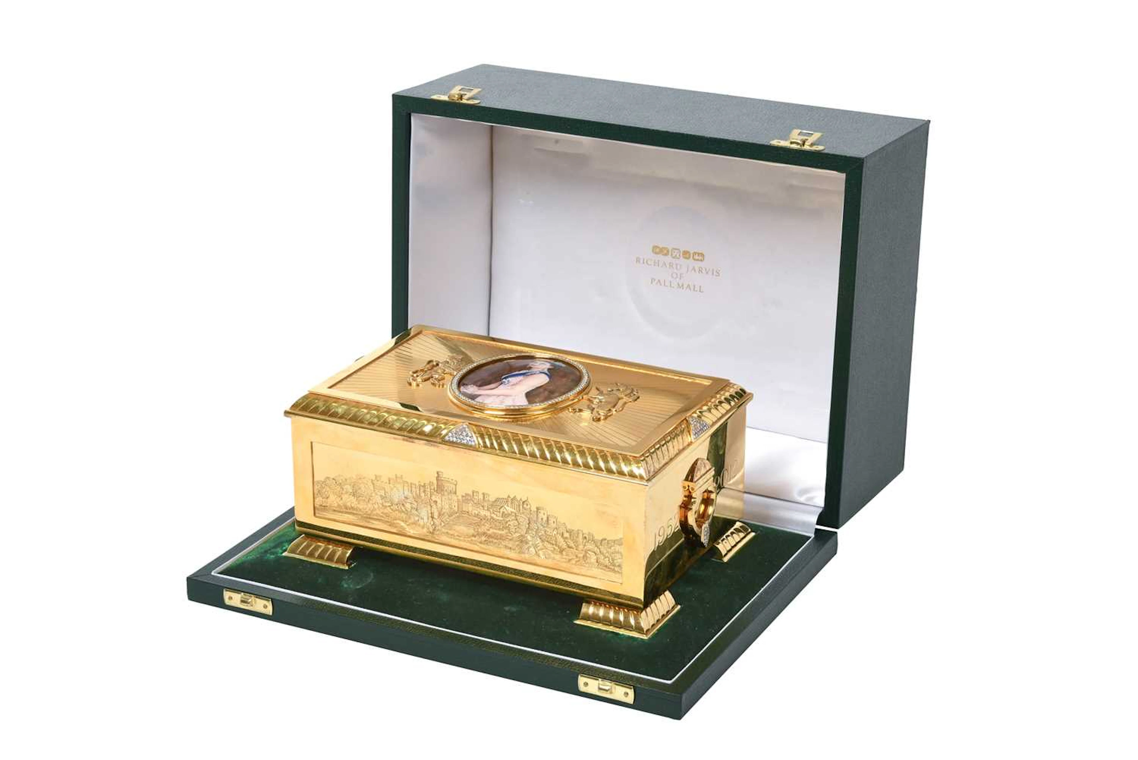 An Elizabeth II Diamond and Enamel-Set Limited Edition Silver-Gilt