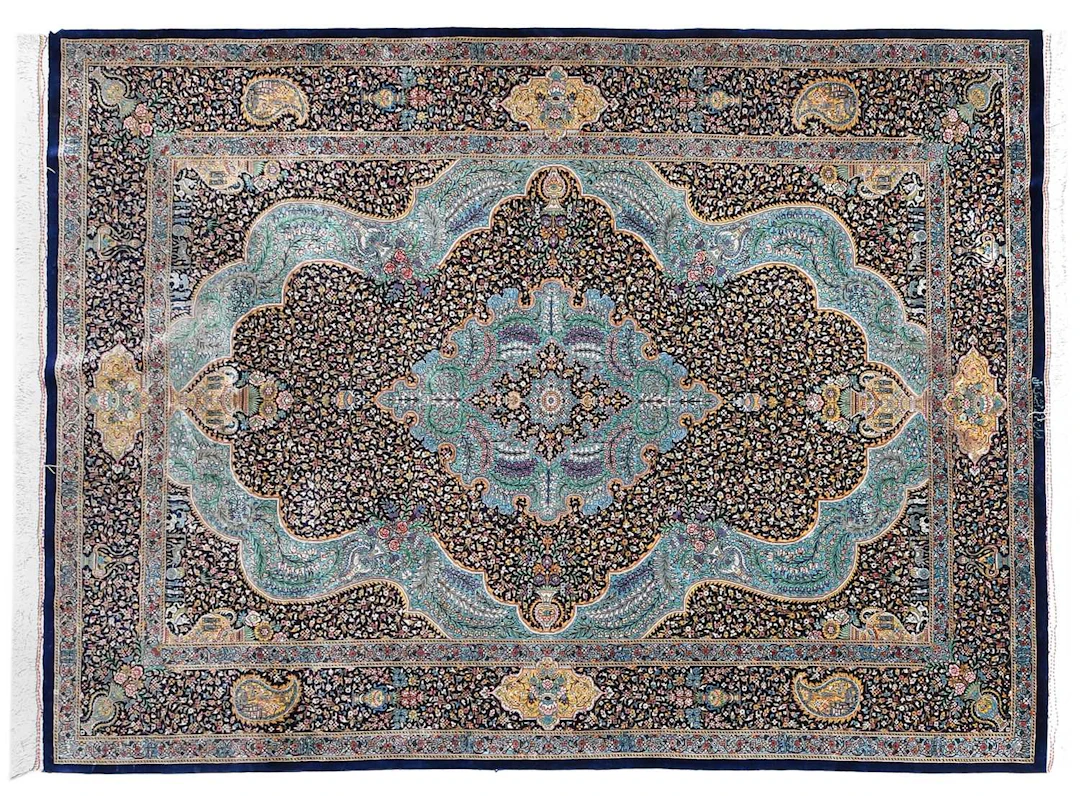 Very Fine Ghom Rug, Central Iran, Modern