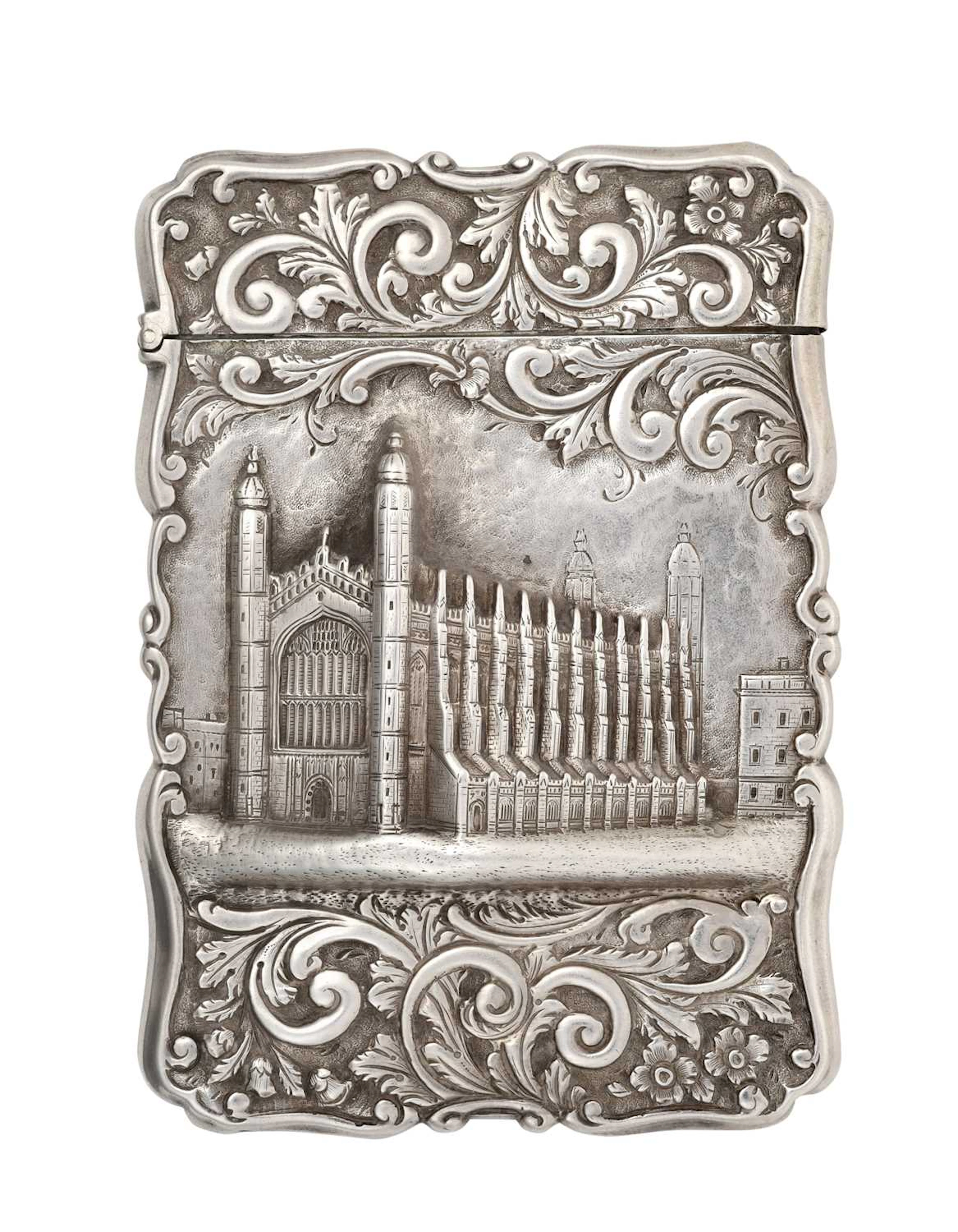 A Victorian Silver Castle-Top Card-Case by Nathaniel Mills, Birmingham
