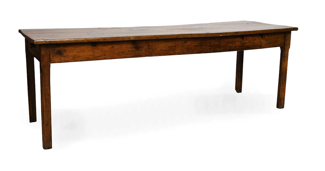 A 19th Century French Provincial Chestnut Plank Top Farmhouse Kitchen Table