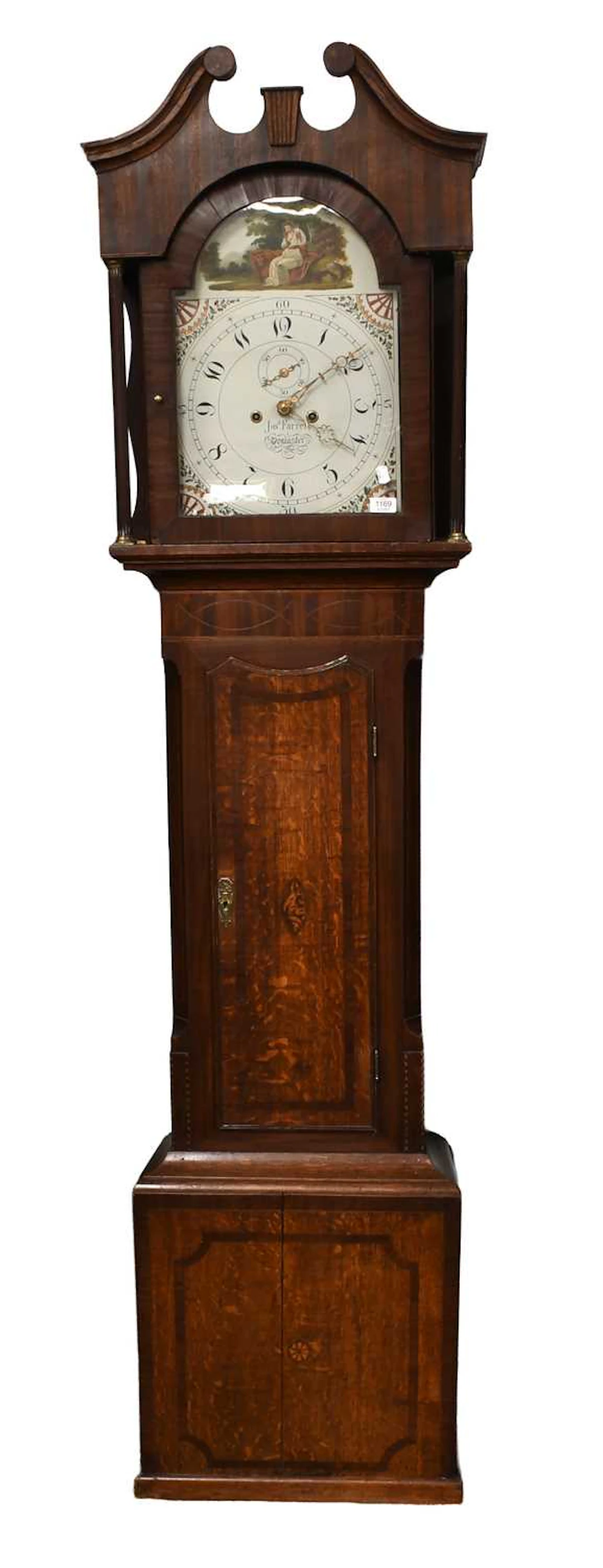 An Oak and Mahogany Eighty-Day Painted Dial Longcase Clock, circa 1800