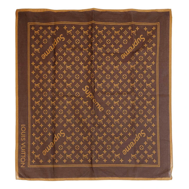 Louis Vuitton X Supreme Brown Monogram Bandana, by Kim Jones, Menswear