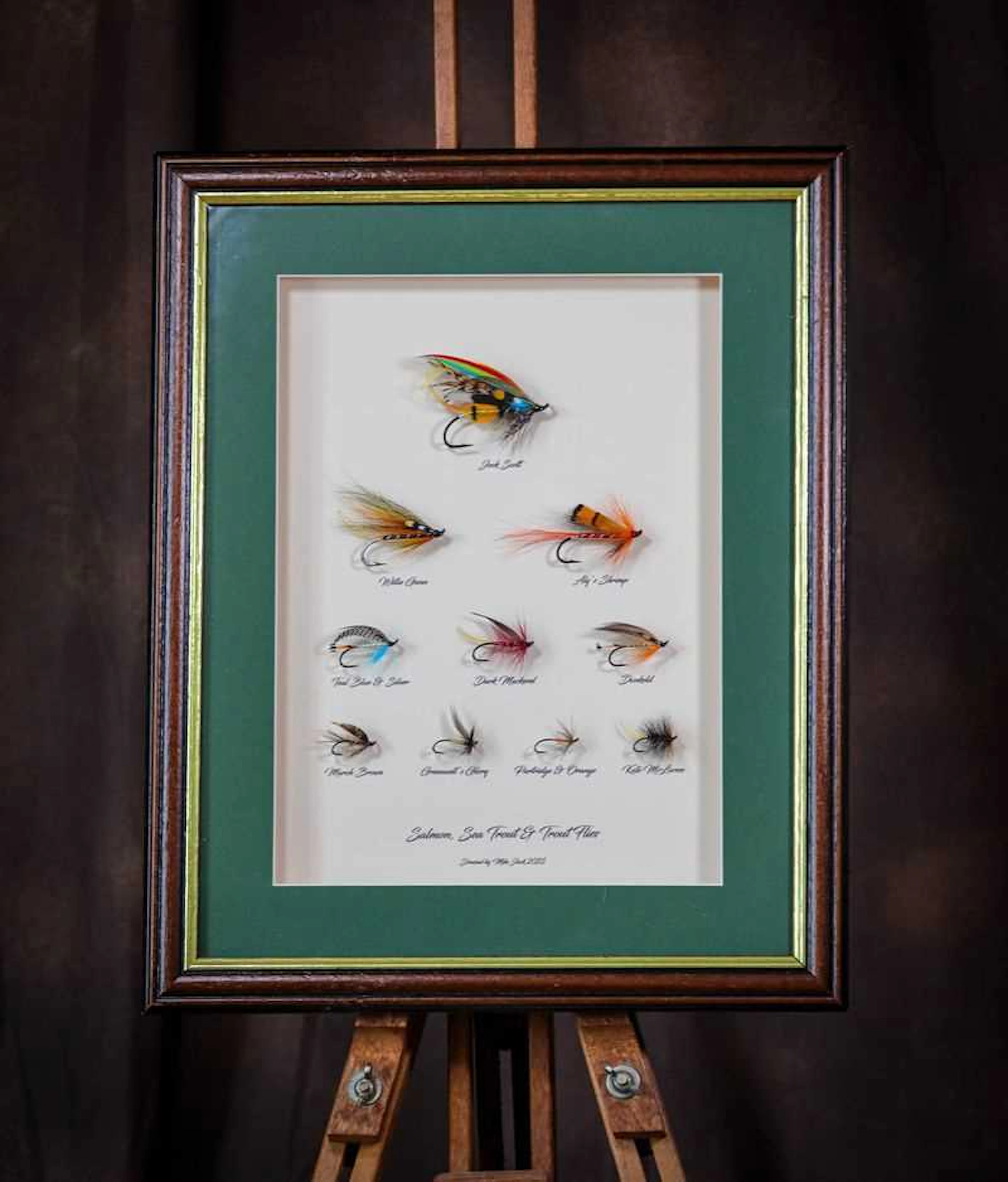 Framed Salmon, Sea Trout & Brown Trout Flies