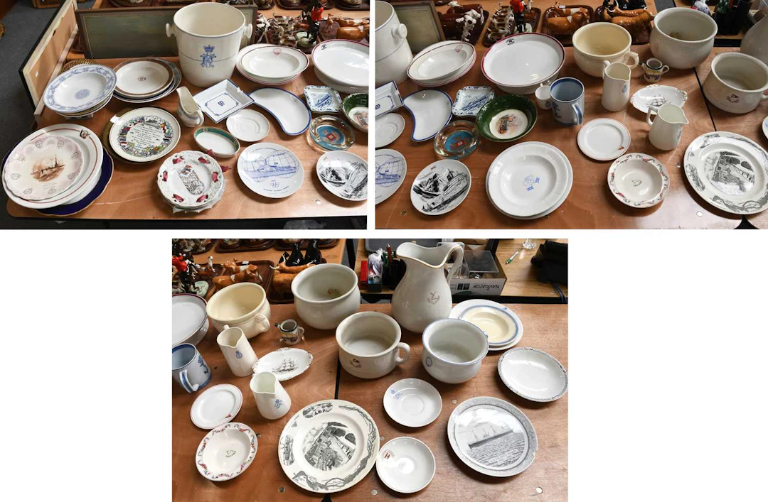 A Large Collection of Shipping, Railway and Armorial Ceramics