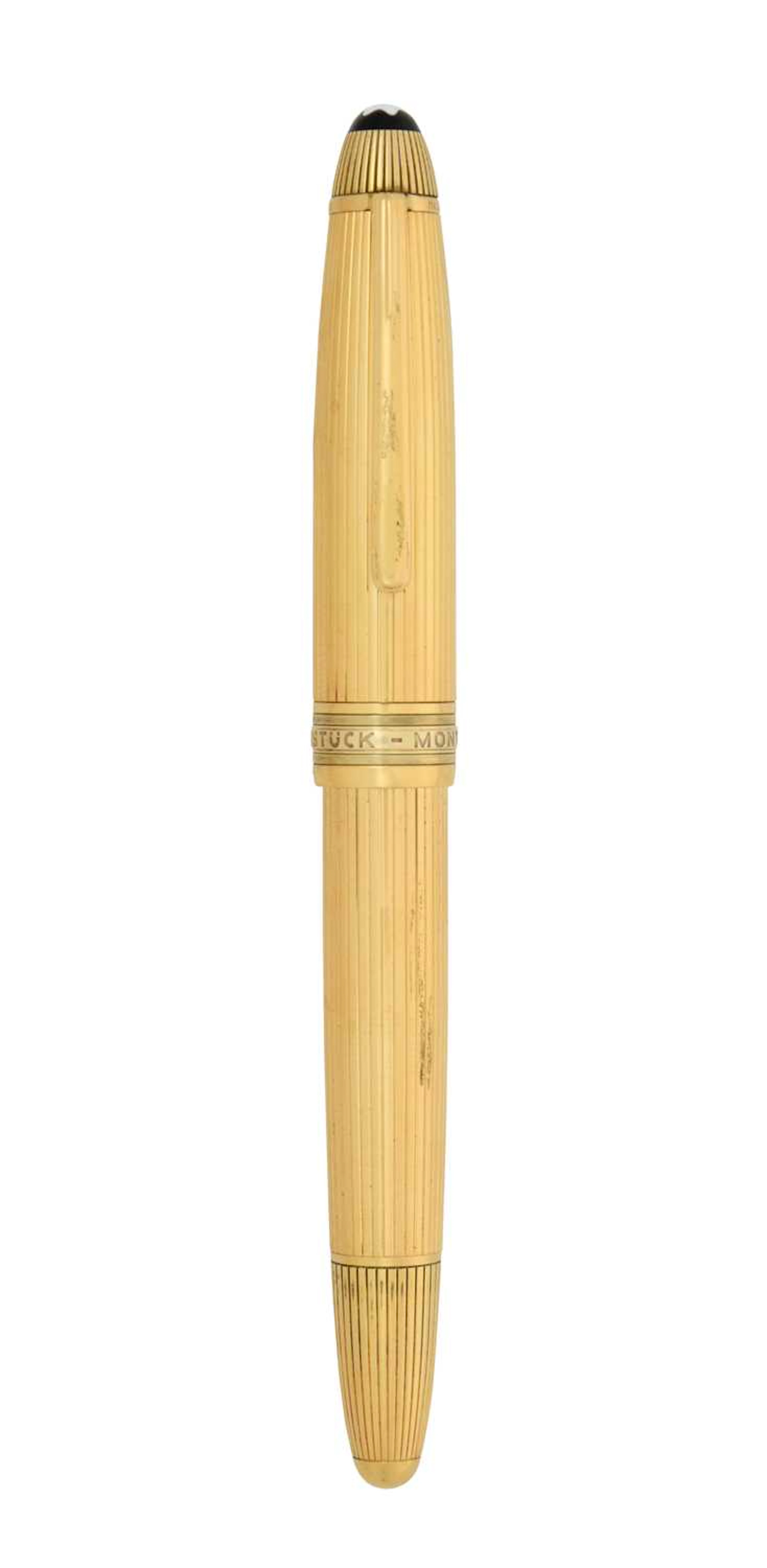 A Montblanc Meisterstück Silver-Gilt Fountain-Pen The Clip Numbered