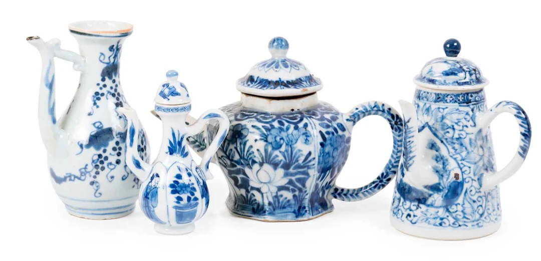A Chinese Porcelain Teapot and Cover, Kangxi, A Similar Miniature