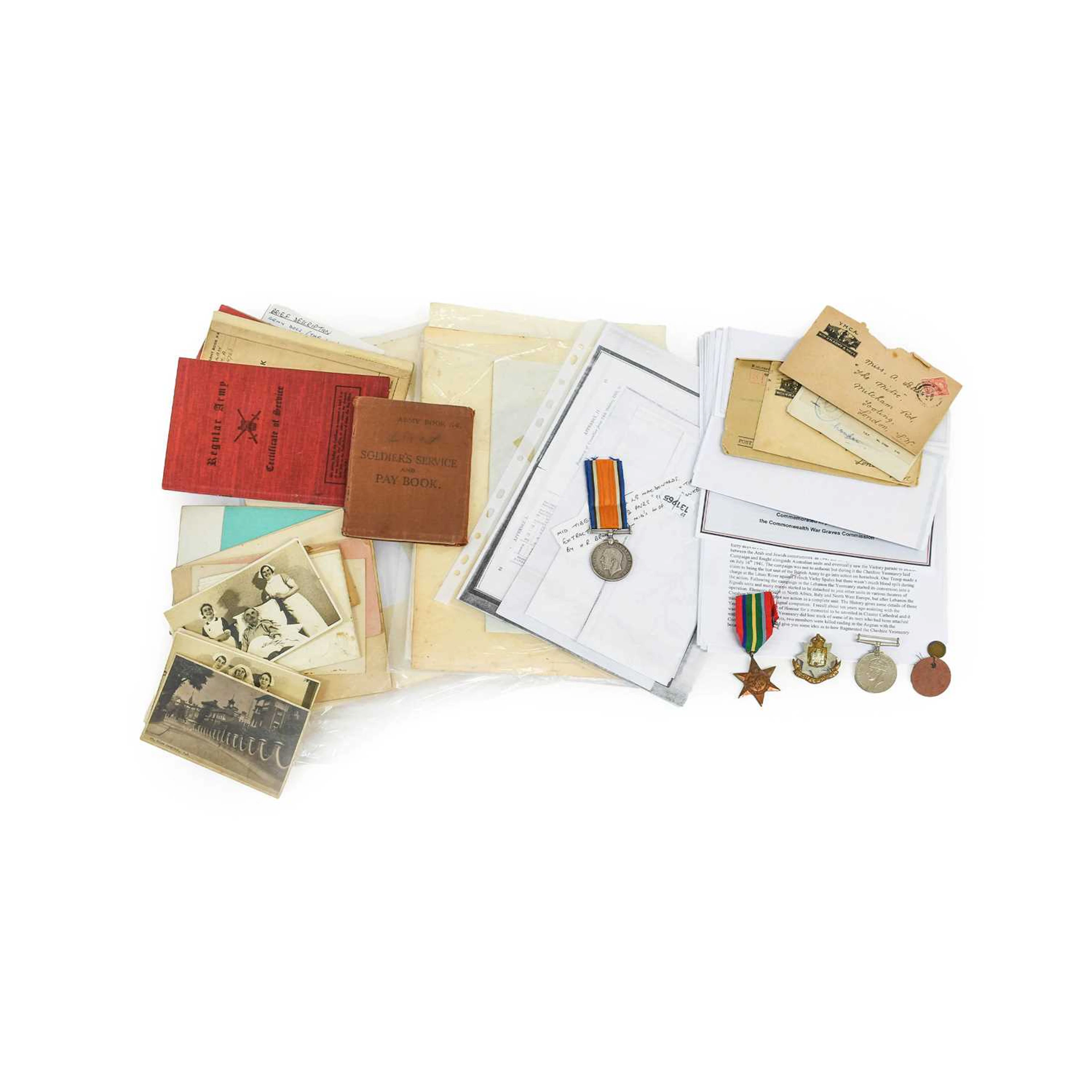 A British War Medal, Medals and Ephemera Relating to the Letts Family