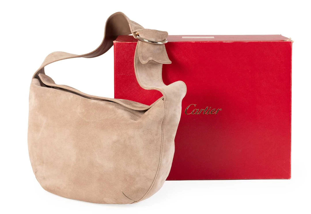 Cartier Trinity Beige Suede Shoulder Bag