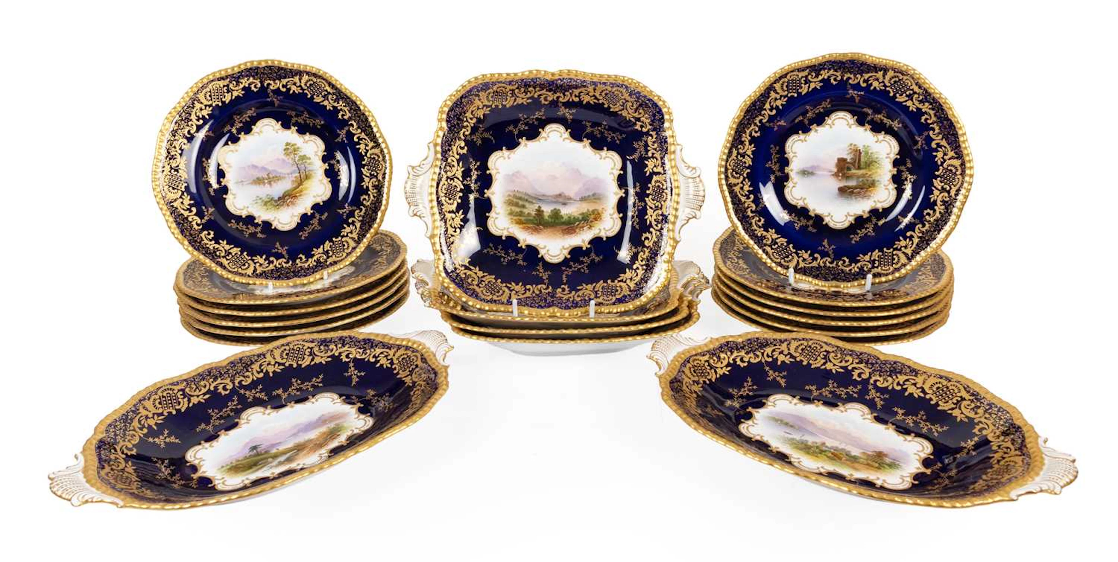 A Coalport Porcelain Dessert Service, early 20th century