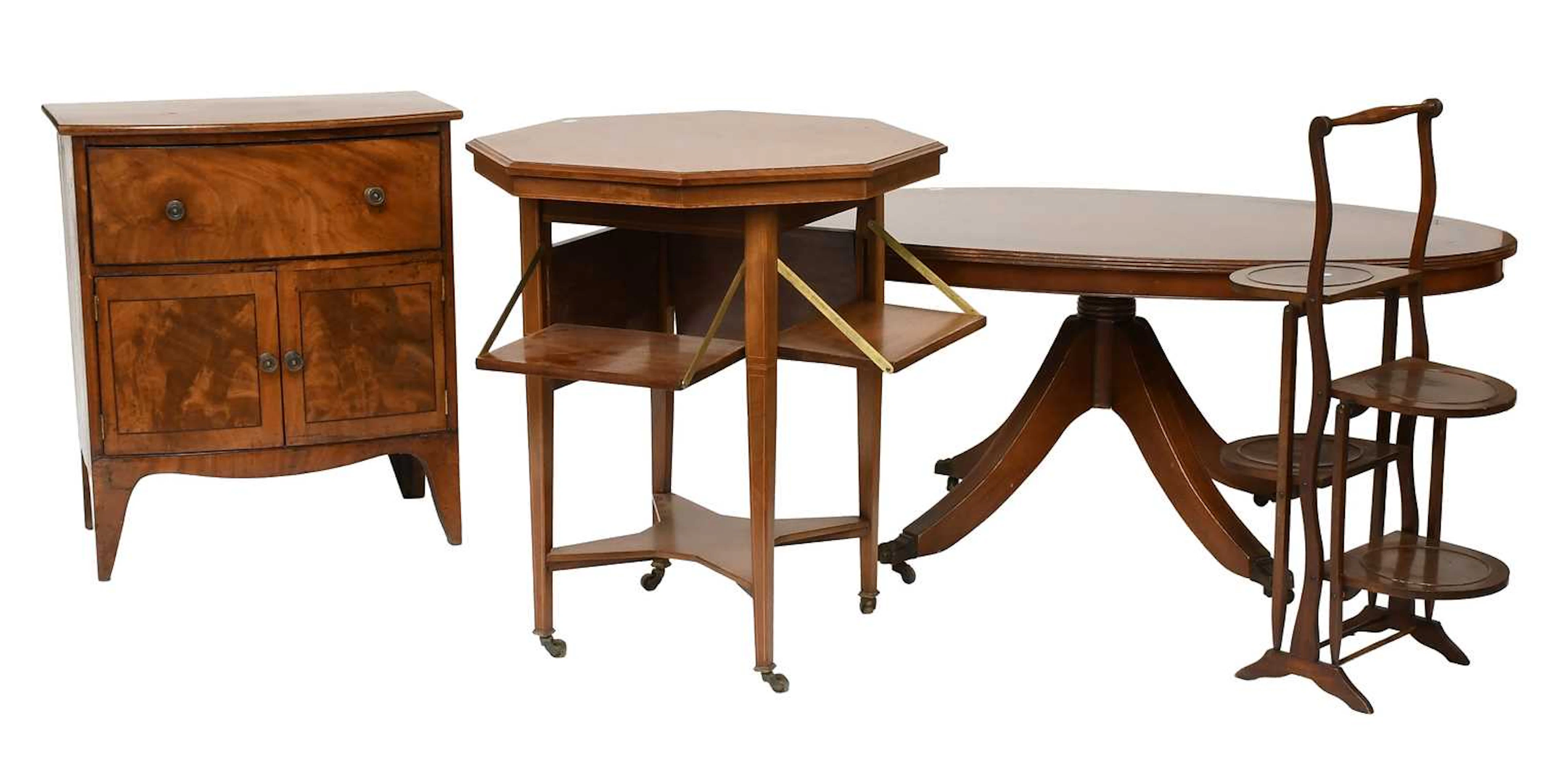 An Edwardian Inlaid Mahogany Octagonal Plant Table