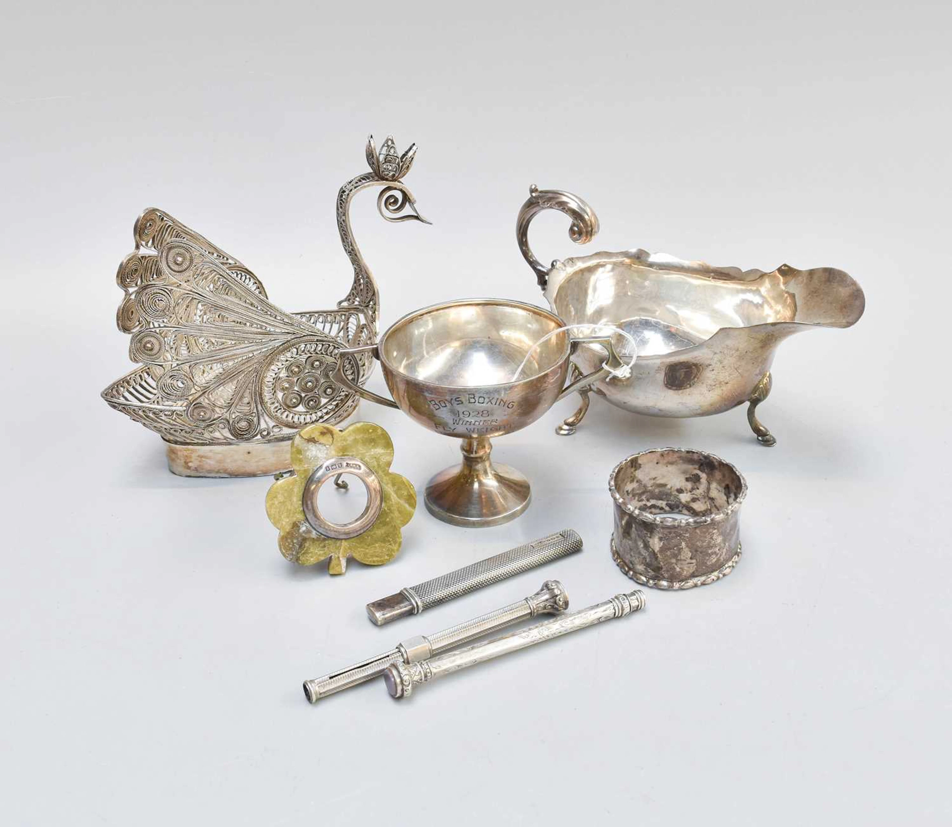 A Collection of Assorted Silver, Silver Plate and Other Items