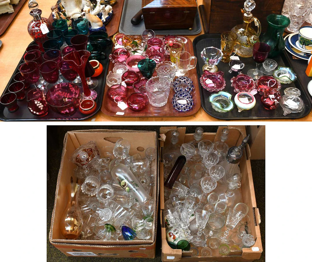 A Collection of assorted Victorian and Later Coloured Glass