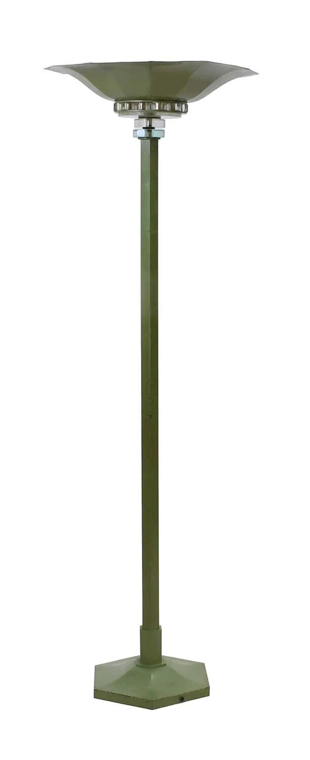 An Art Deco Cinema Torchiere Floor Lamp