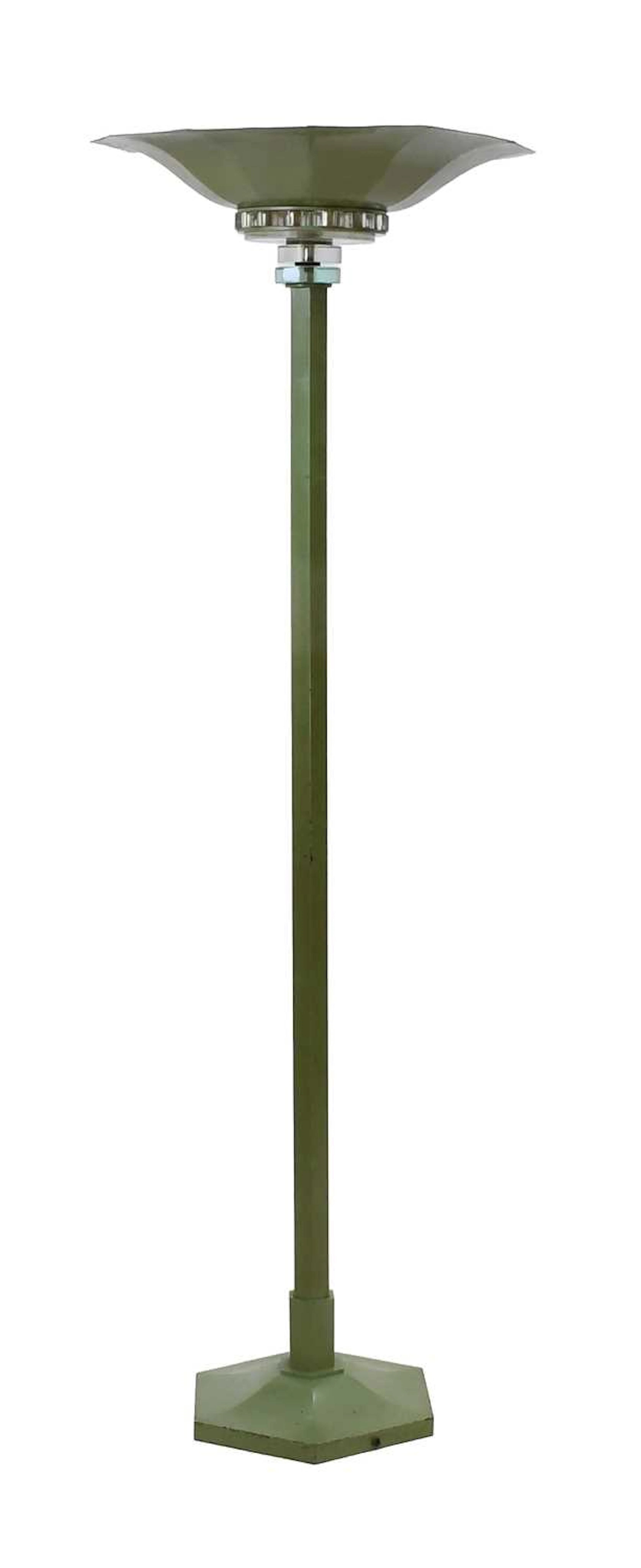 An Art Deco Cinema Torchiere Floor Lamp