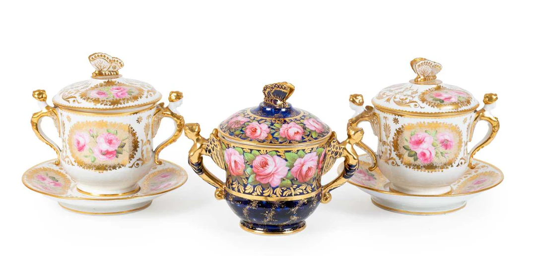A Spode Porcelain Chocolate Cup and A Cover, circa 1820, A Similar