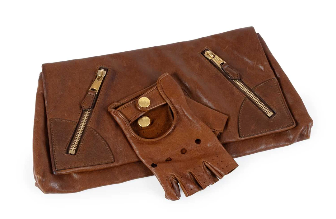 Alexander McQueen Brown Leather Faithful Glove Clutch