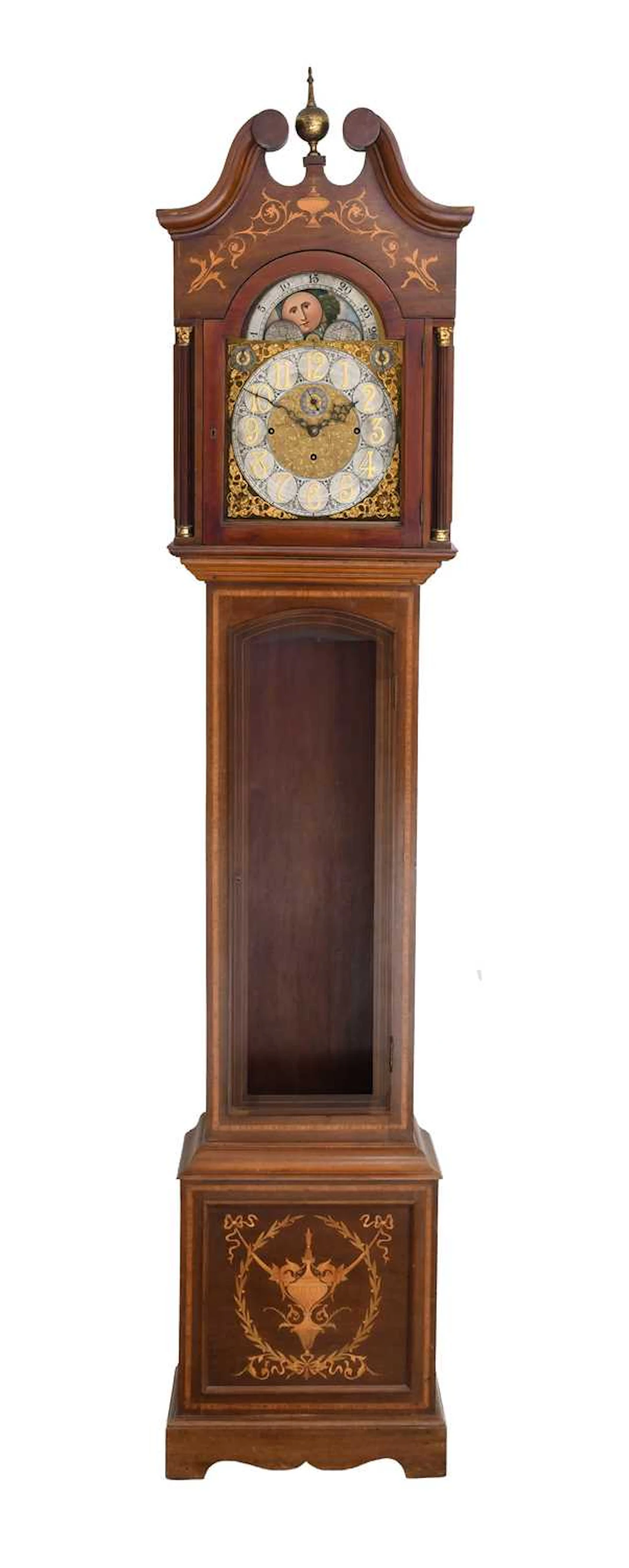 A Mahogany Inlaid Chiming Eight Day Longcase Clock, circa 1890