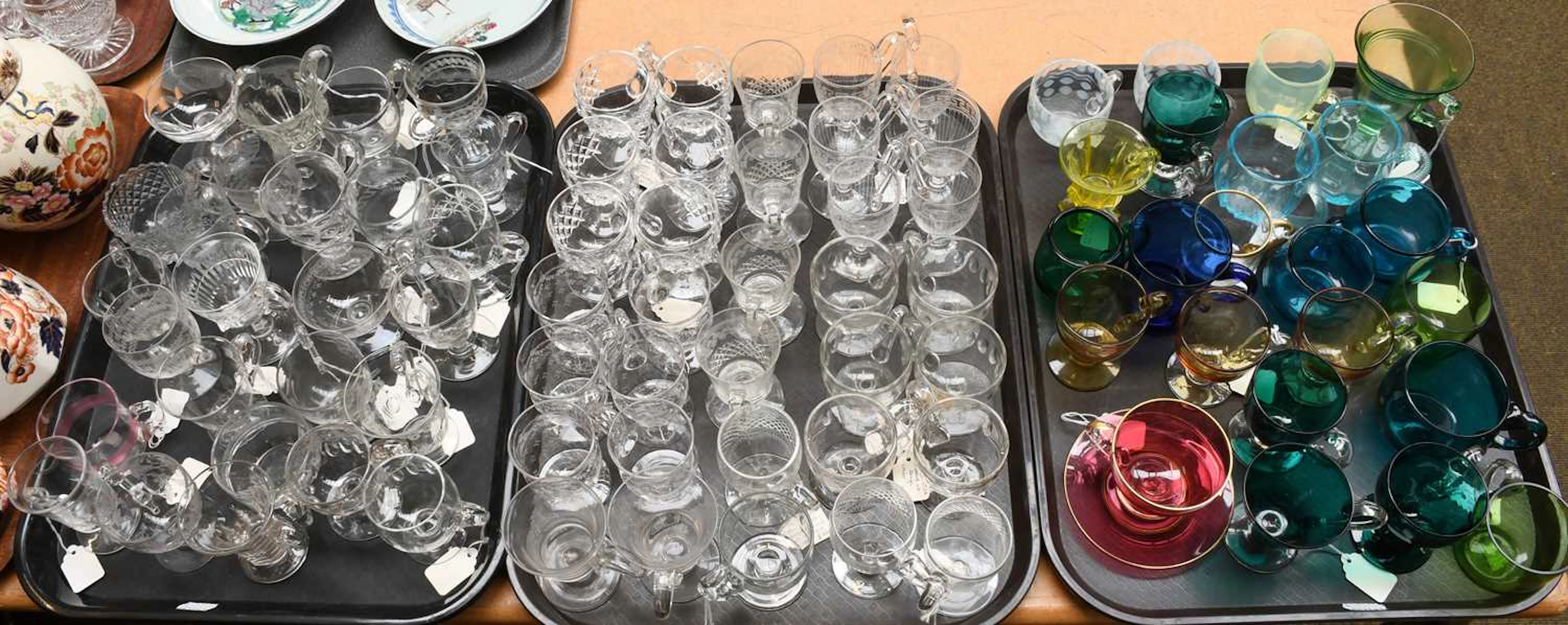 A Collection of Various Glass Custard Cups, Victorian and later