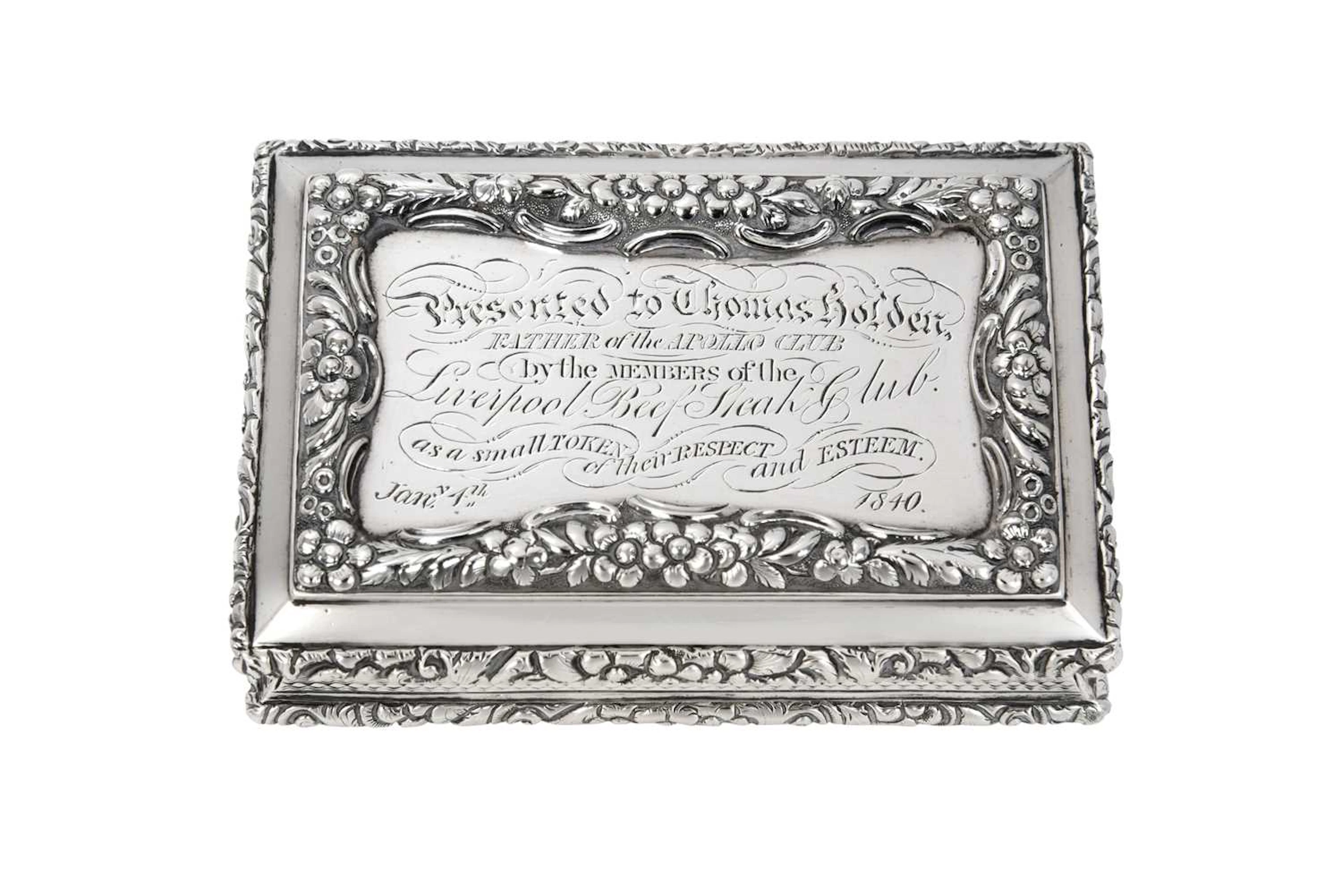 A William IV Silver Snuff-Box by Nathaniel Mills, Birmingham, 1835