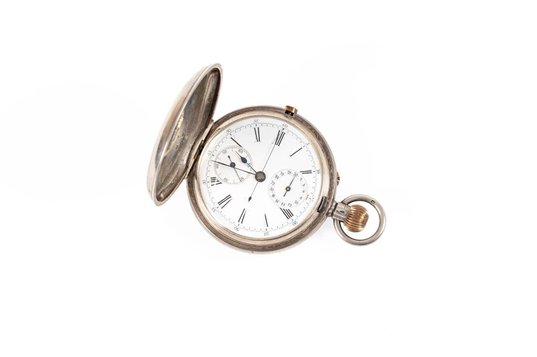A Silver Full Hunter Single Push Chronograph Pocket Watch, J.W.Benson