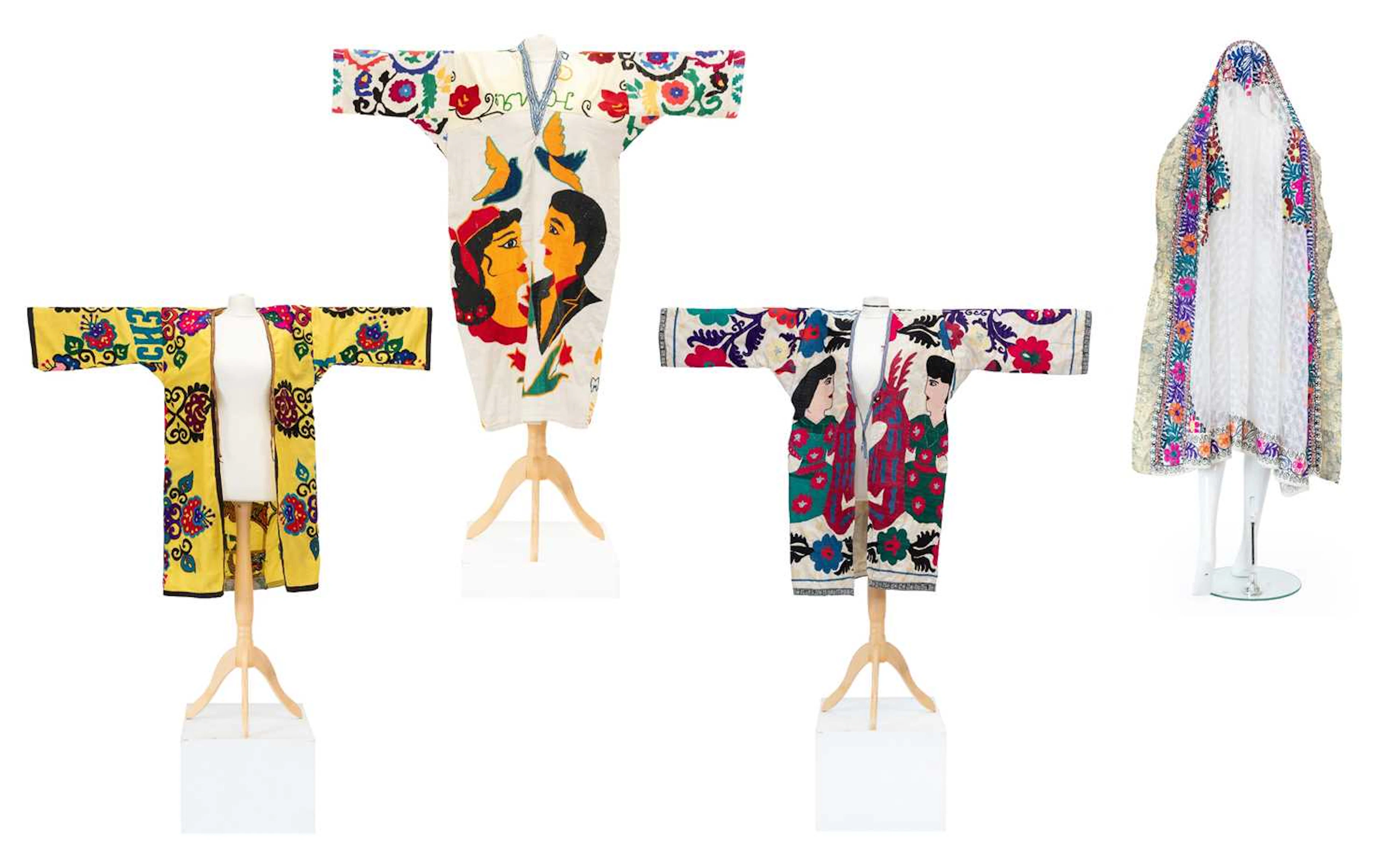 Late 20th Century Uzbek Embroidered Robe, A Similar Embroidered Tunic