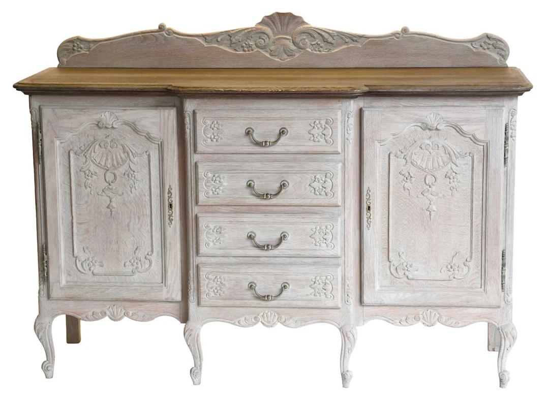 A French Painted Breakfront Sideboard, 20th century