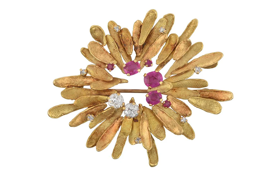 A Ruby and Diamond Brooch