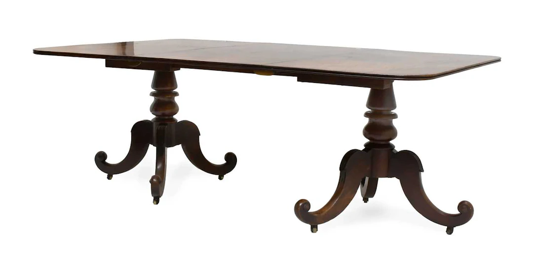 A Scottish Regency Mahogany Twin Pedestal Dining Table, 2nd quarter