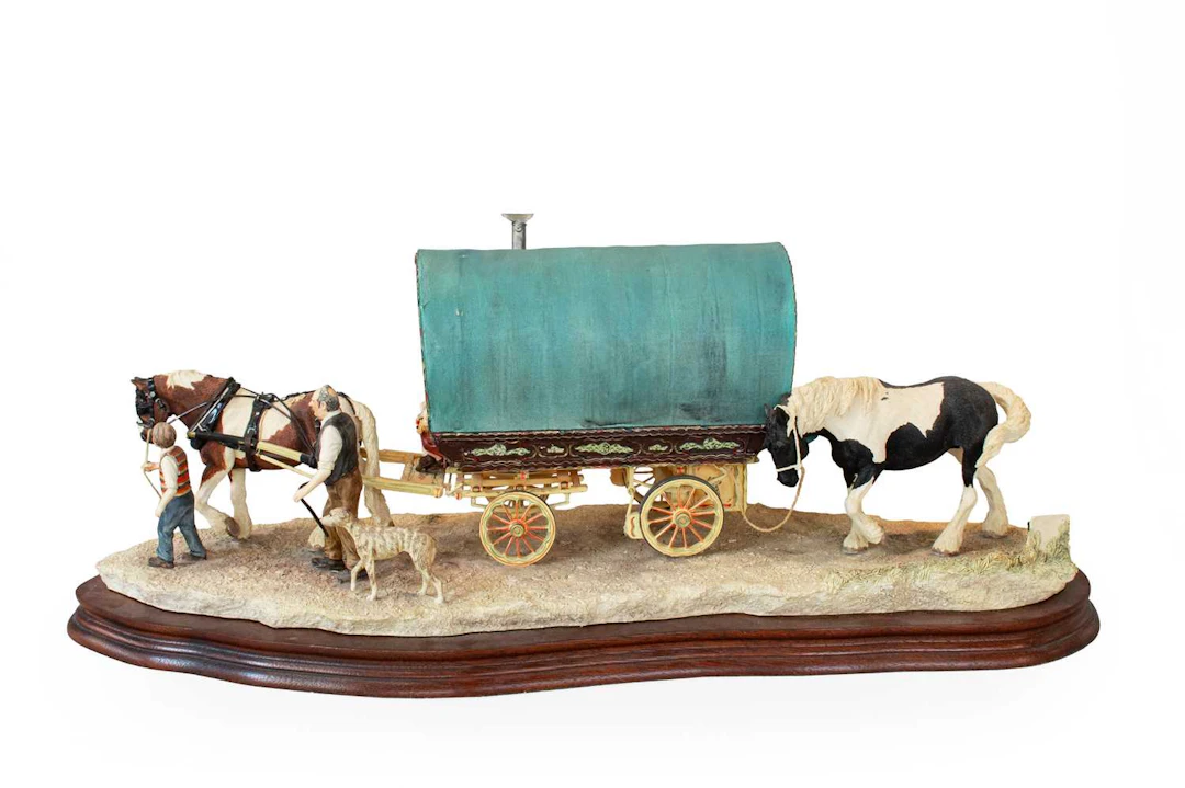 Border Fine Arts 'Arriving At Appleby Fair' (Bow Top Wagon and Family)