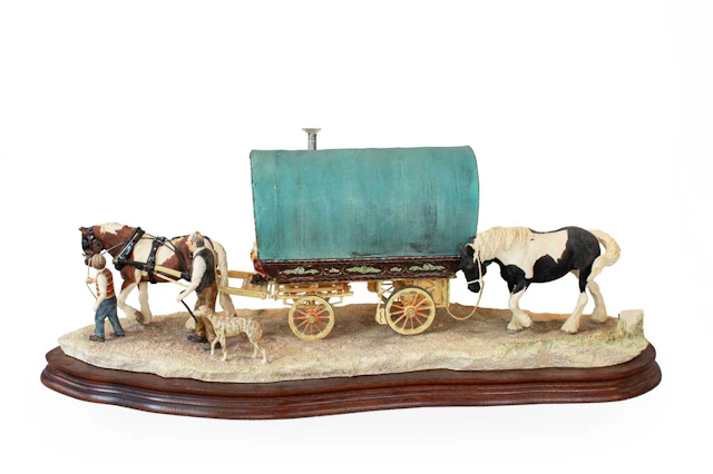 Border Fine Arts 'Arriving At Appleby Fair' (Bow Top Wagon and Family)