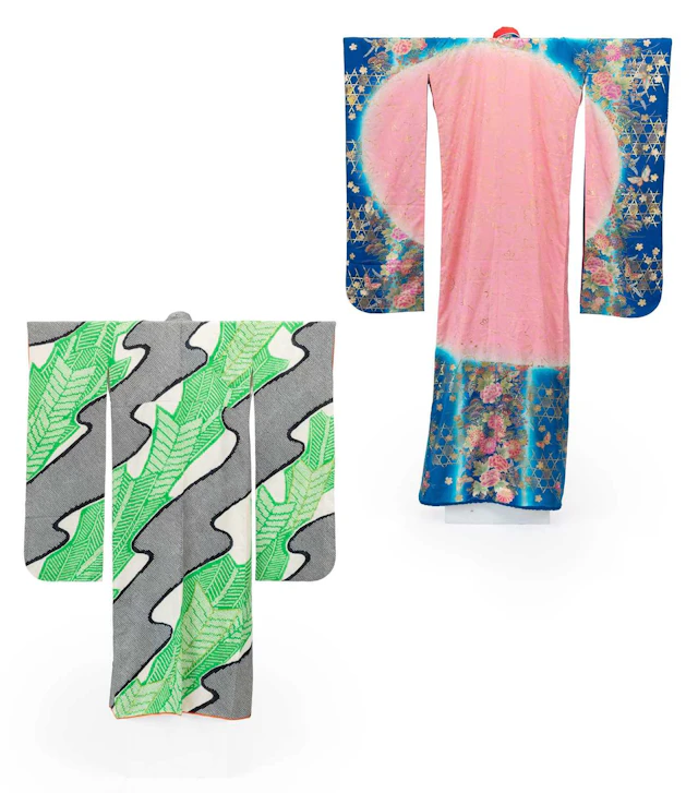 Japanese Formal Silk Furisode, Late Showa Period, Circa 1970-90s