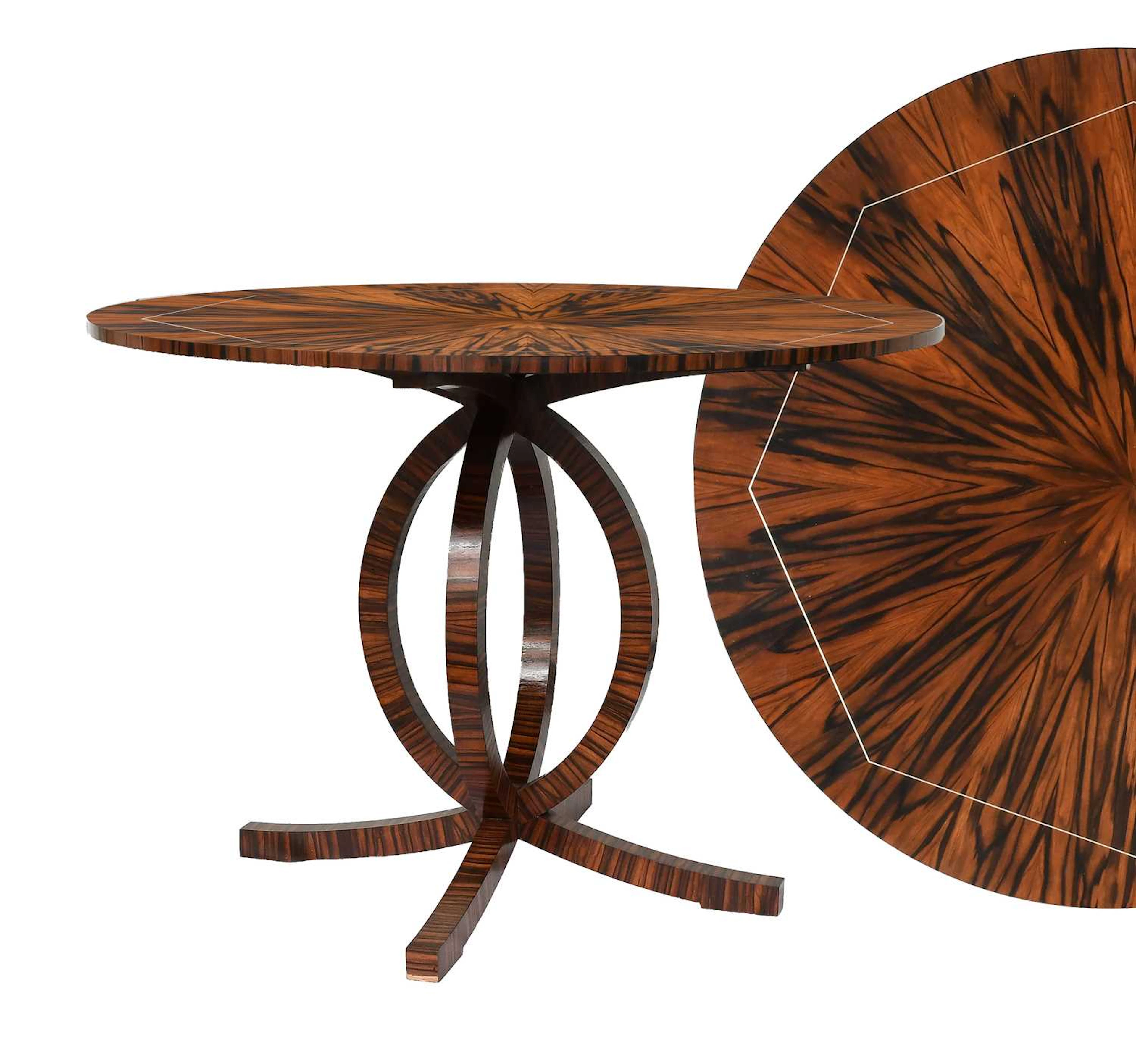 Peter Hall & Son of Staveley: A Bespoke Macassar Ebony Veneered Table, 2000