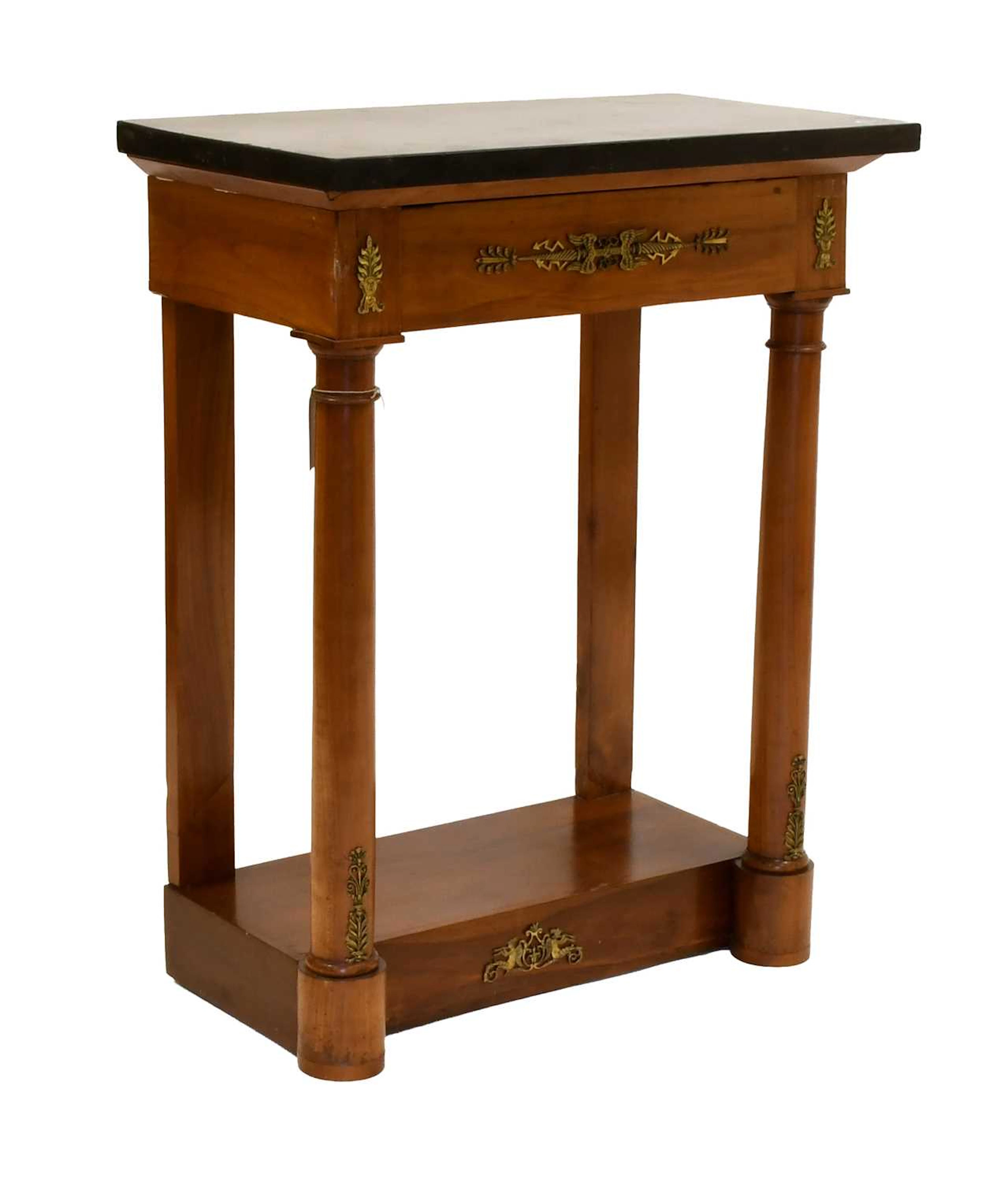 A 19th Century French Mahogany Empire Period Gilt-Metal-Mounted Side Table
