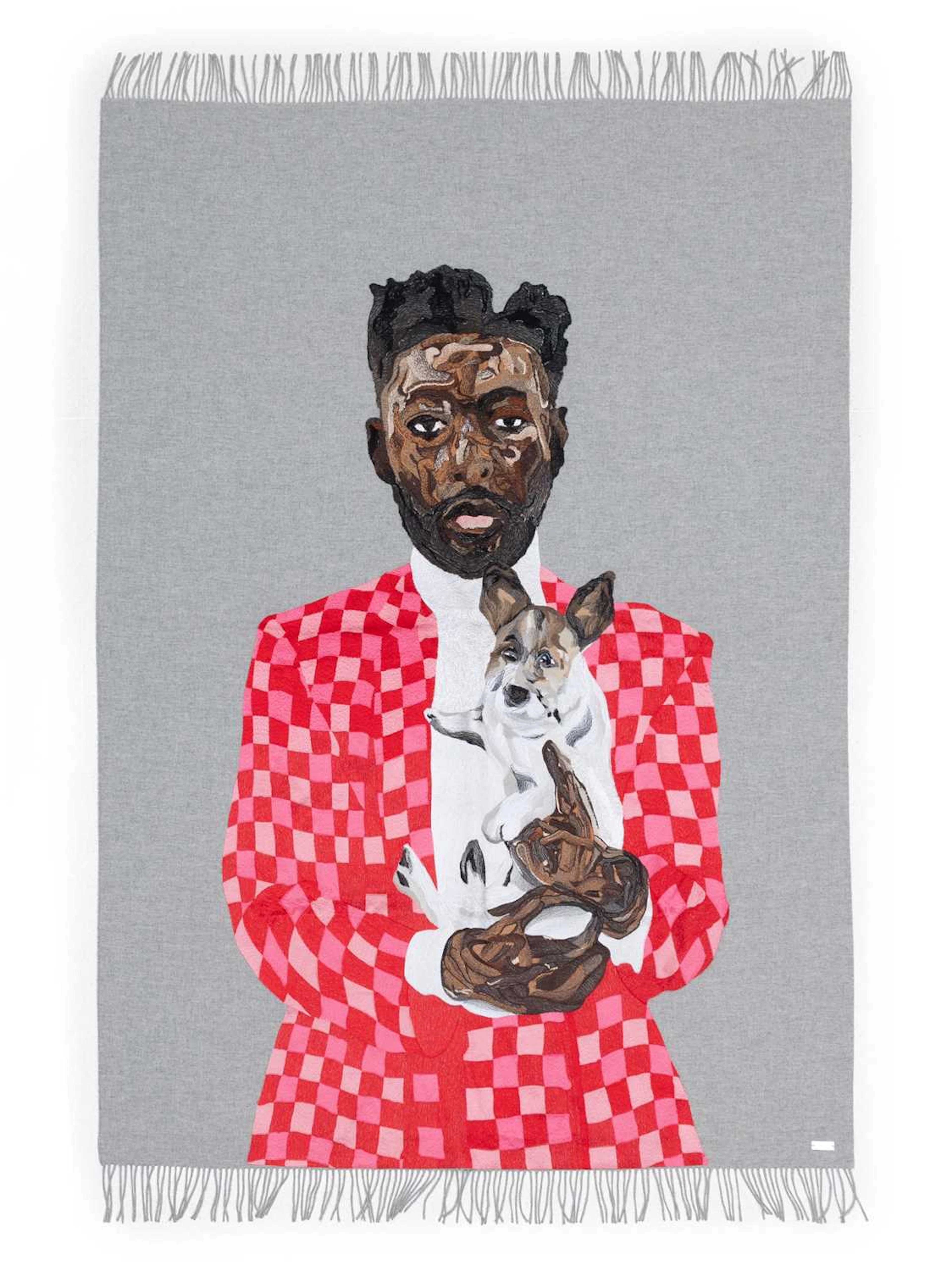 Dior Homme x Amoako Boafo Limited Edition Grey Cashmere Embroidered
