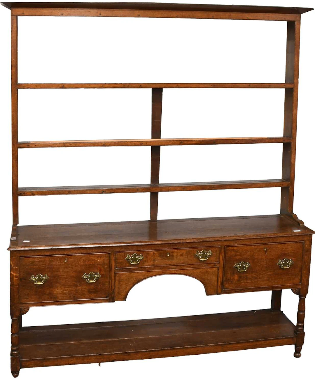A George III Oak Dresser and Rack, 18th century