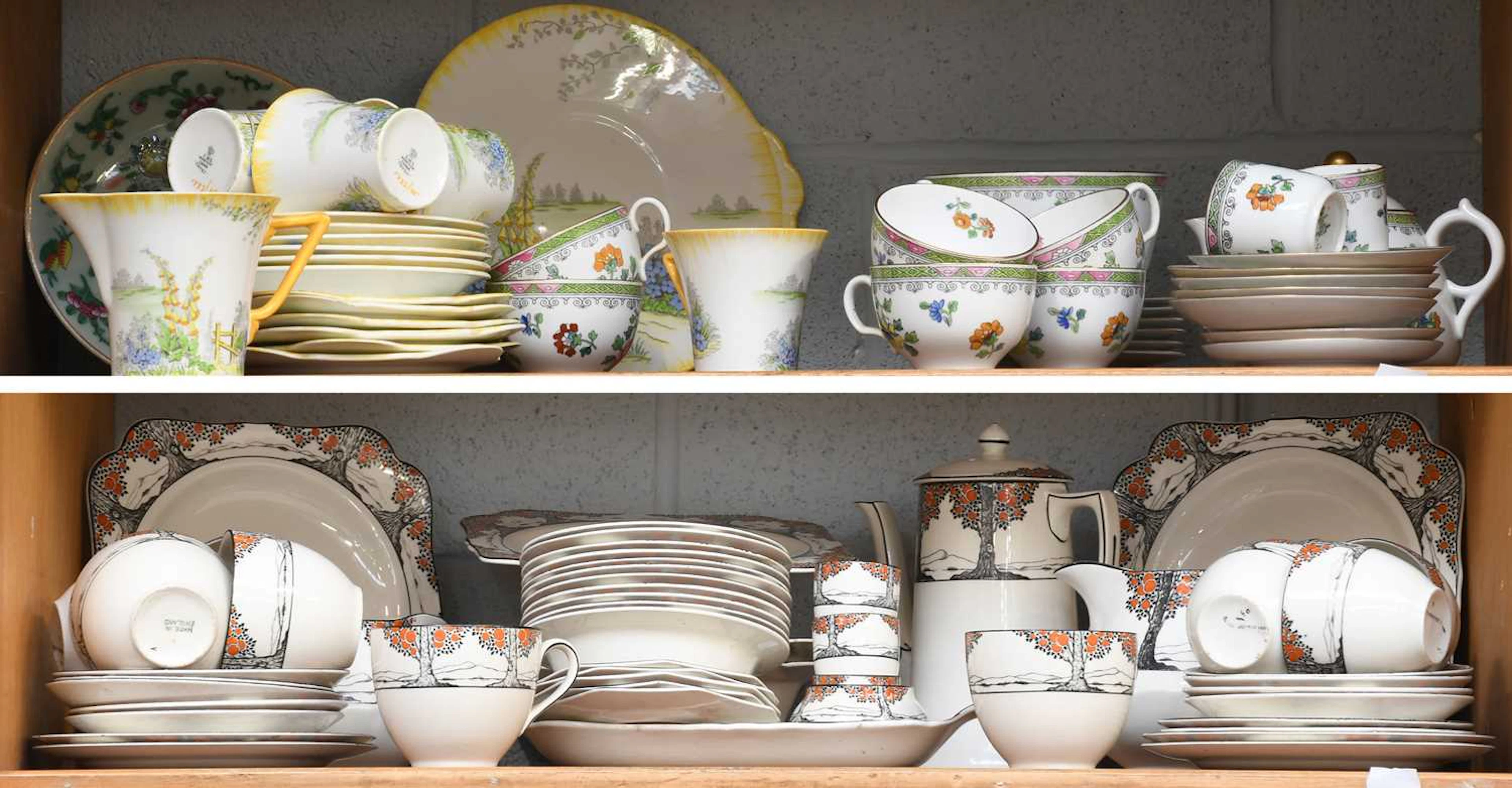 A Crown Ducal Pottery Breakfast Service 'Orange Tree' Pattern