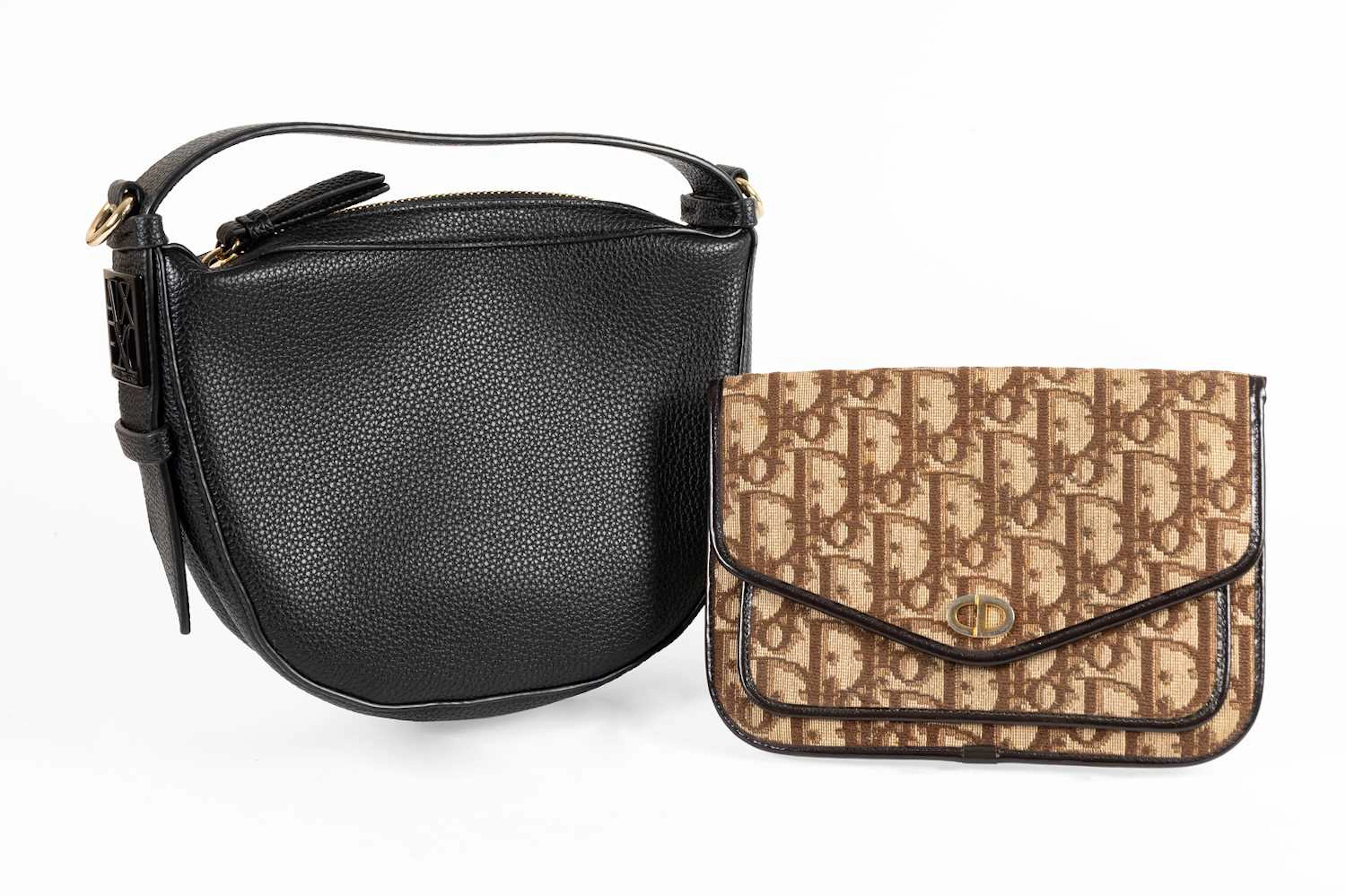 A Dior Brown and Beige Monogram Trotter Clutch, Armani Exchange Black