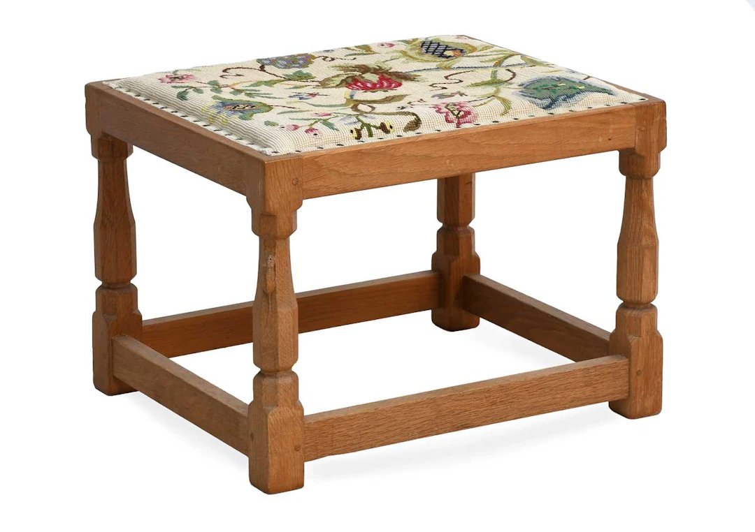 Workshop of Robert Mouseman Thompson (Kilburn): An English Oak Stool