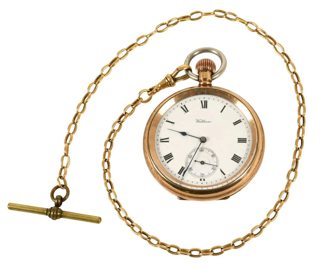 A Plated Open Faced Pocket Watch, signed Waltham