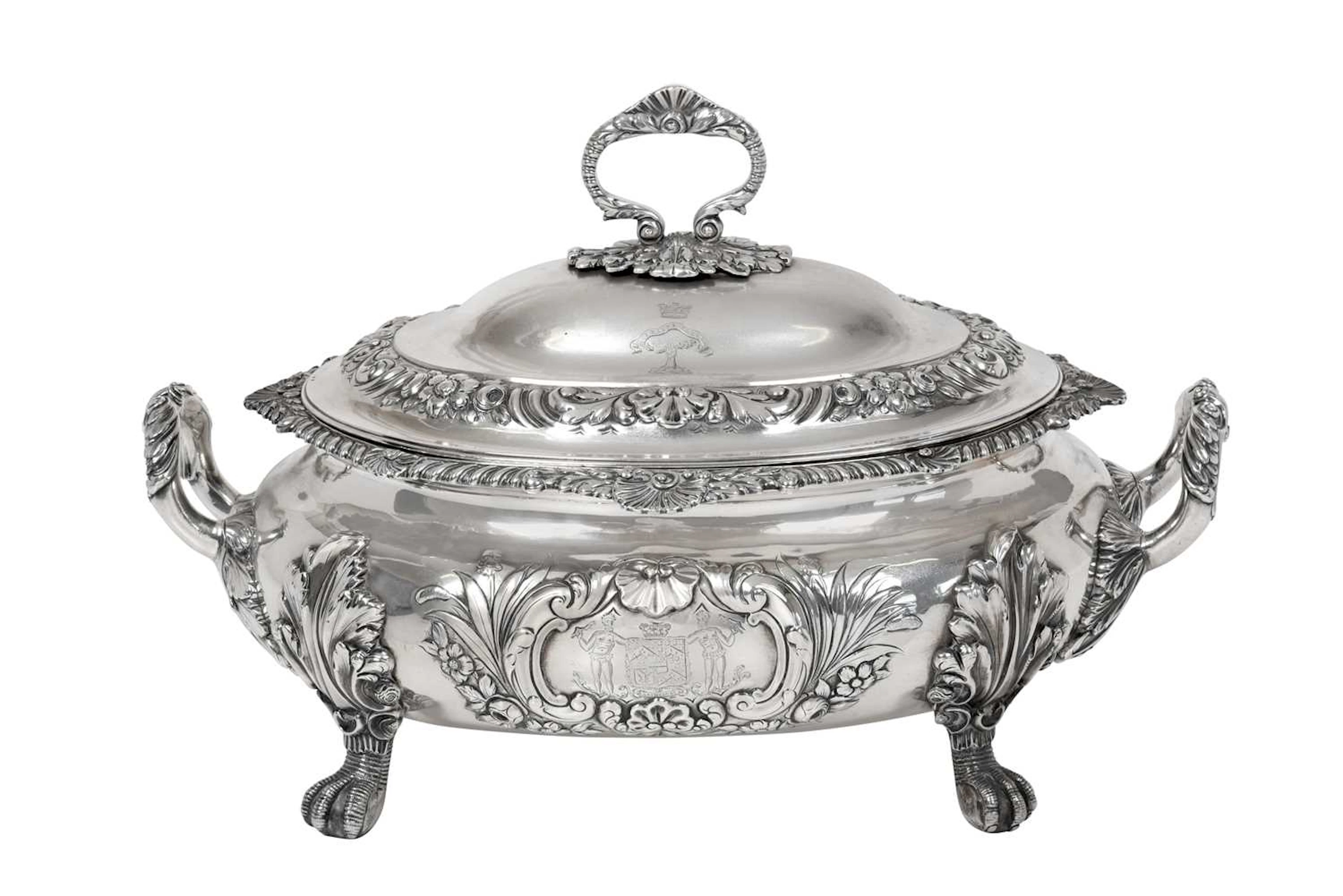 A William IV Silver Soup-Tureen and Cover by William Ker Reid, London