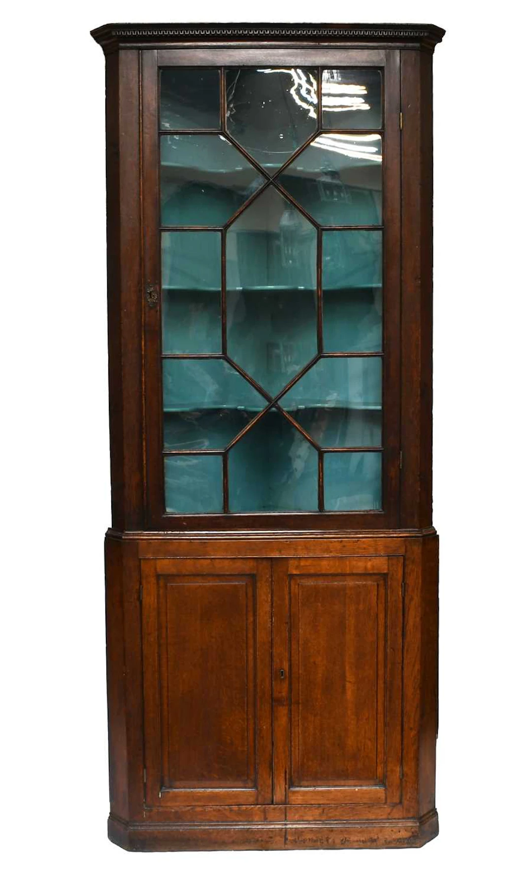 A George III Oak Freestanding Corner Cupboard