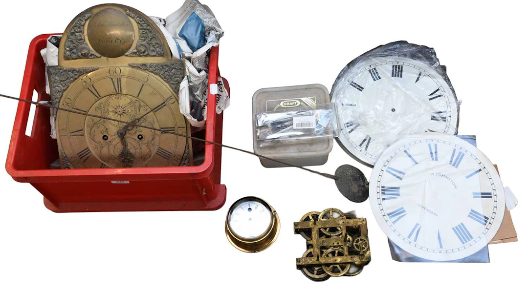 An Eight-Day Longcase Clock Dial and Movement