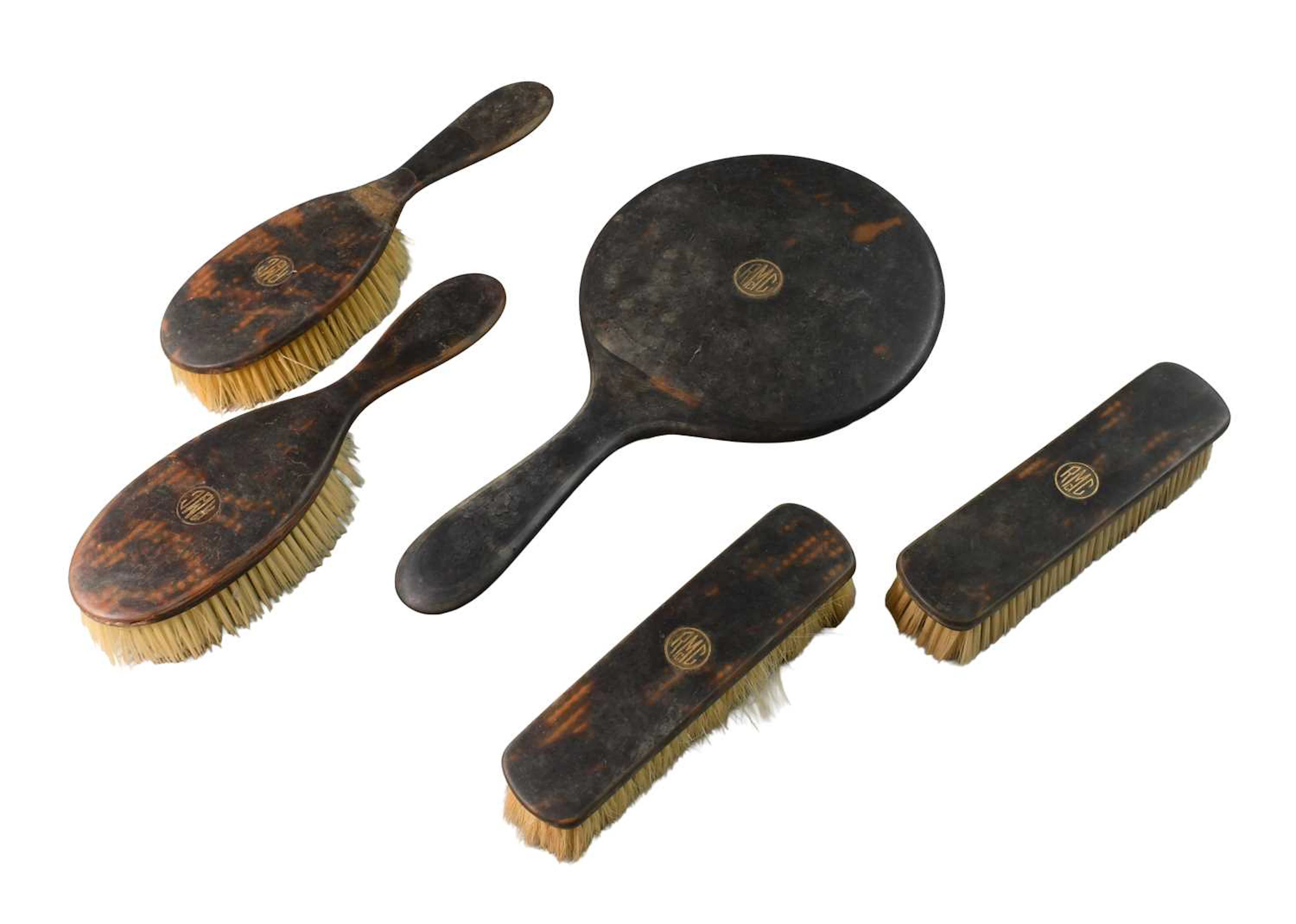 A Tortoiseshell Dressing Table Set, circa 1930s