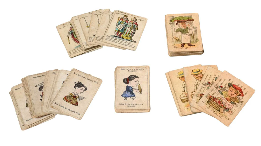 Twenty-Five Hand Coloured Victorian Playing Cards