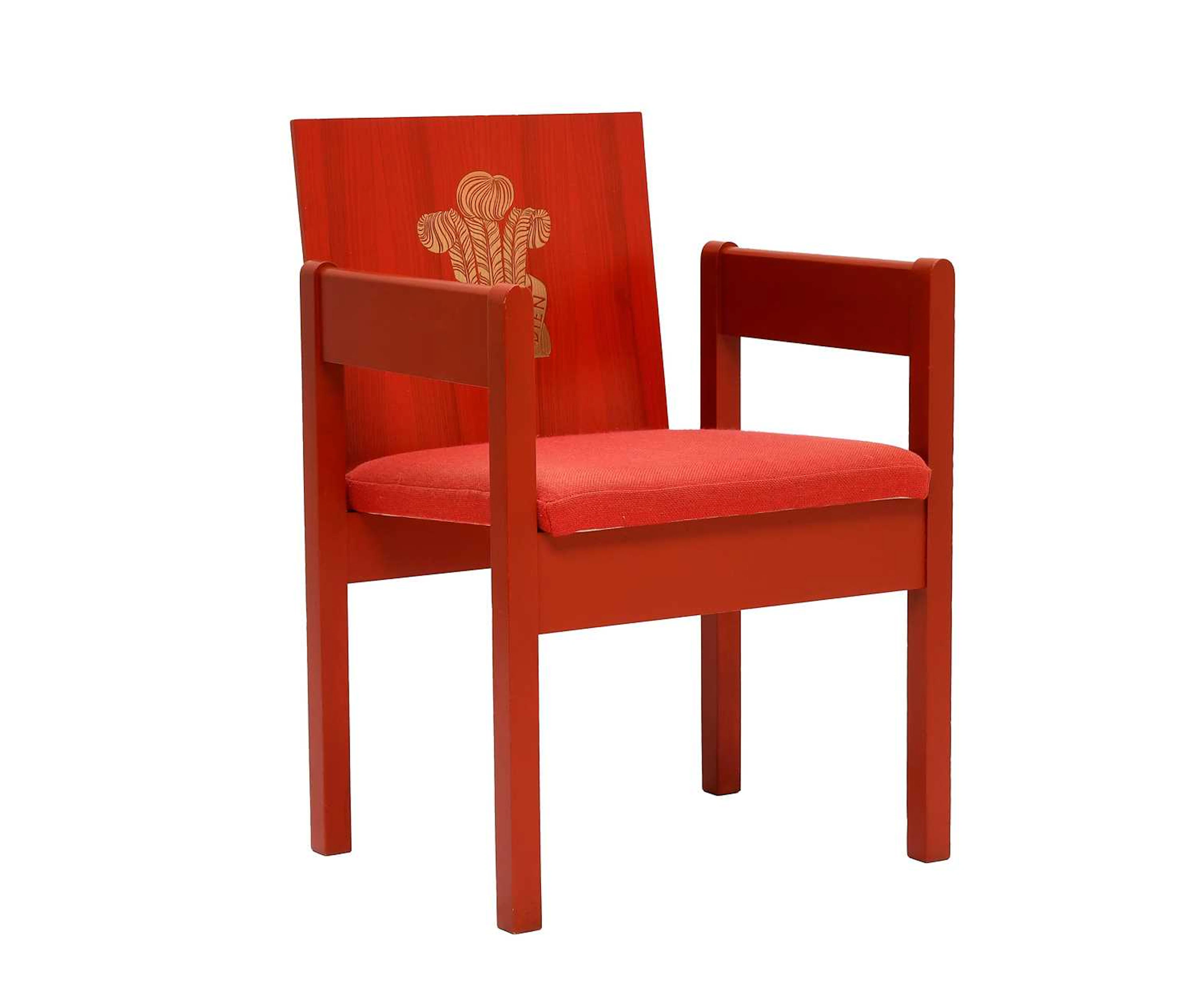 A Prince of Wales Investiture Chair, designed by Lord Snowdon for